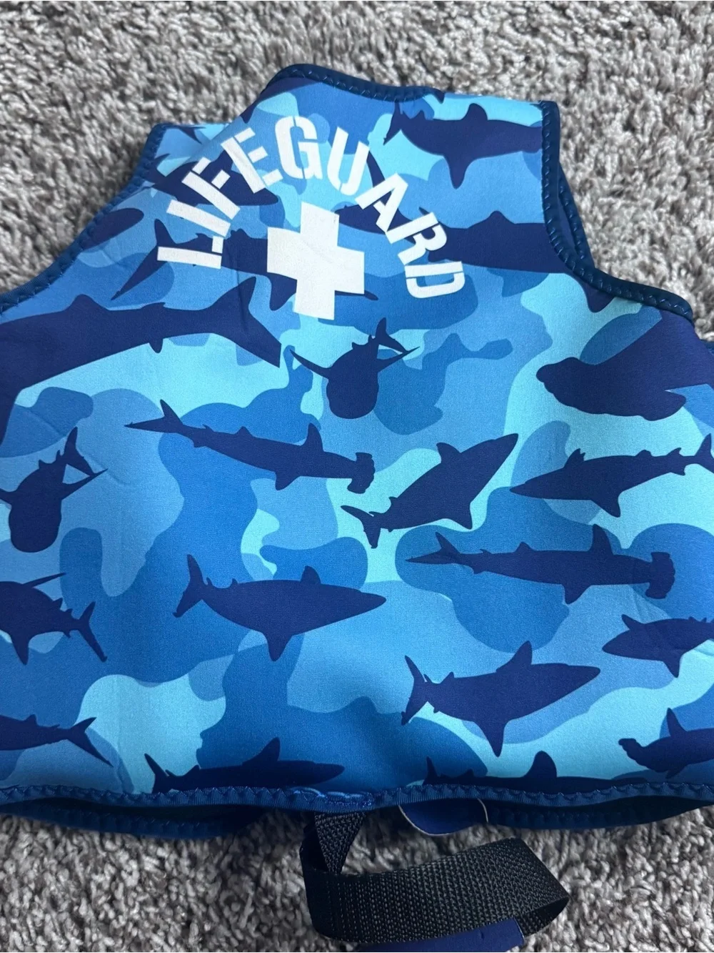 Kids Blue Shark Print Swim Vest